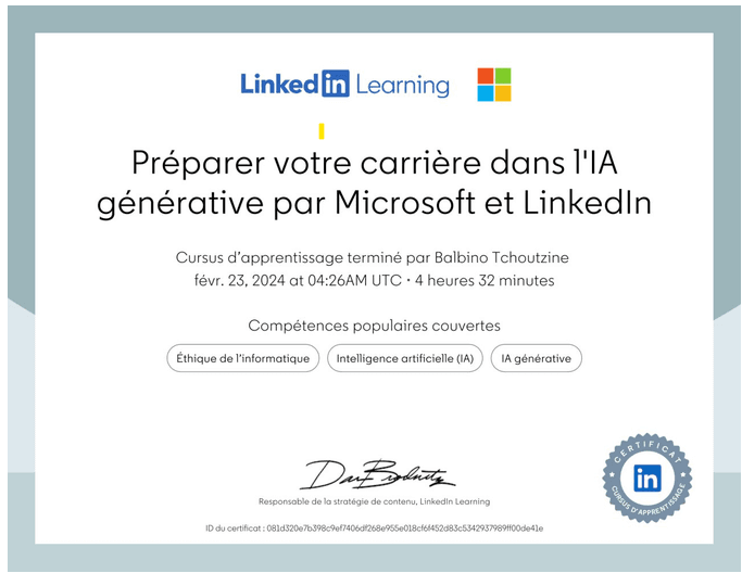 Parcours IA - Microsoft & LinkedIn Learning