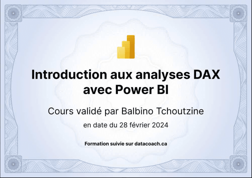 Introduction aux analyses DAX avec Power BI